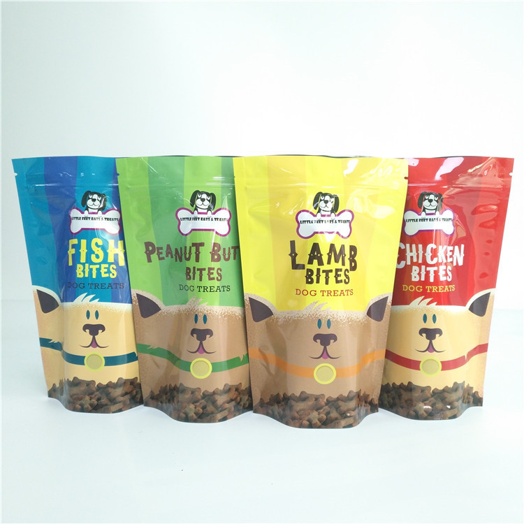 কুকুর চিকিত্সা সংগ্রহস্থল পোষা খাদ্য ব্যাগ Laminated প্লাস্টিক পুনর্ব্যবহারযোগ্য ভ্যাকুয়াম জৈব পাউন্ড