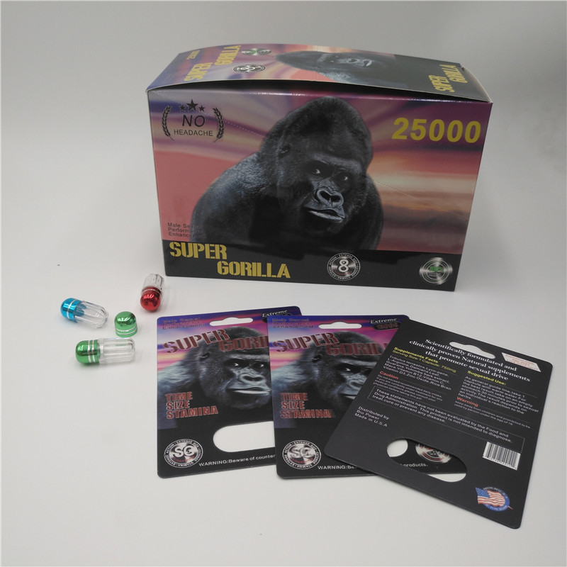 ক্যাপসুলের জন্য পুরুষ শক্তি Enhancer ব্লিস্টার কাগজ কার্ড গাট্টা ডাবল হোল প্যাকিং উপাদান ফ্লাই