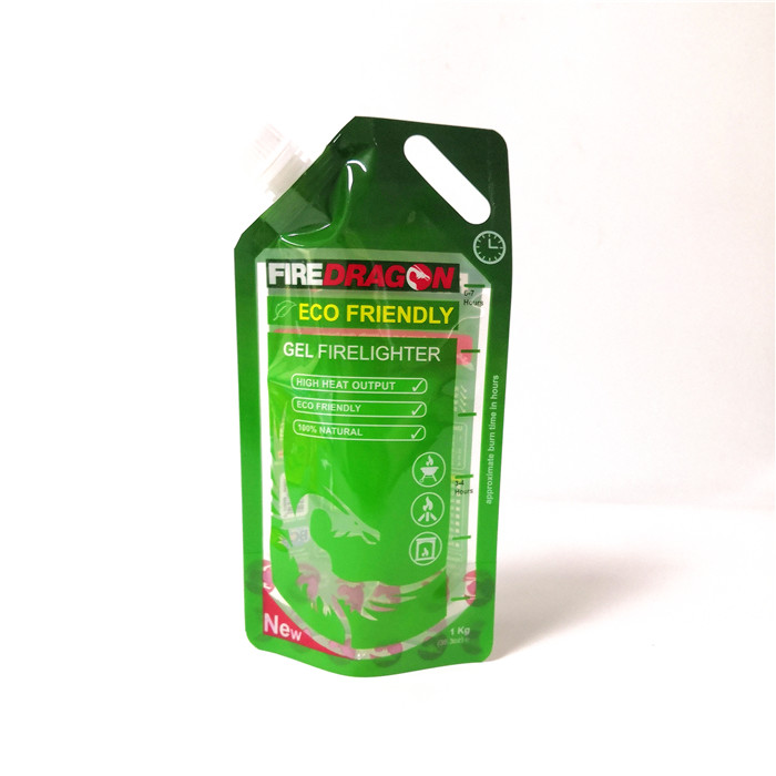 জিপ লক ক্লিয়ার ড্রিংক পুনরায় ব্যবহারযোগ্য স্পাউট পাউচ প্যাকেজিং প্লাস্টিক গ্রেভেনার প্রিন্টিং