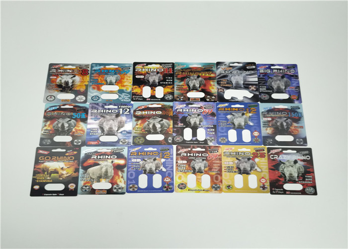 ফায়ার রাইনো 50 কে 3 ডি এফেক্ট ফোস্কা কার্ড প্যাকেজিং পুরুষ বিকাশ বড়ি প্যাক ক্যাপসুল সেক্স পিলের জন্য