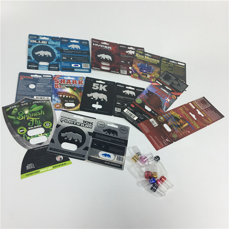 সিল্ক প্রিন্টিং ফোস্কা কার্ড প্যাকেজিং পুরুষ বর্ধন Medষধ গন্ডার সেক্স পিলস কাস্টম লোগো