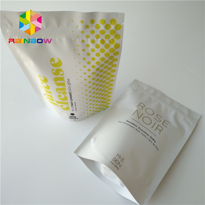 জিপলক মুদ্রিত ফয়েল স্ট্যান্ড আপ কসমেটিক প্যাকেজিং ব্যাগ নারকেল / কফি বডি স্ক্রাব