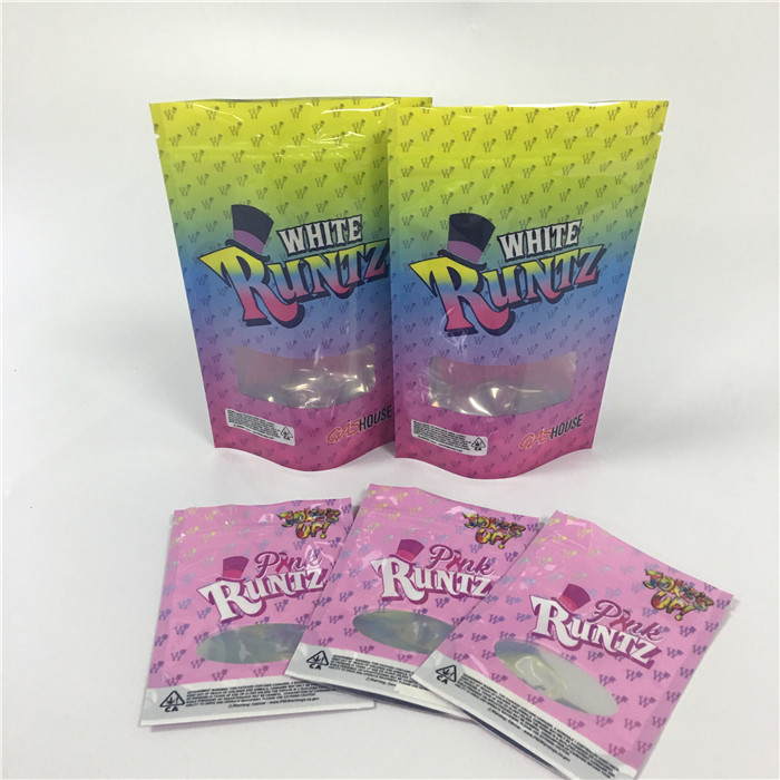 গন্ধ প্রুফ ভেষজ ধূপ প্যাকেজিং মিনি জিপলক আগাছা প্লাস্টিকের সিবিডি লিফ কুকিজ ব্যাগ