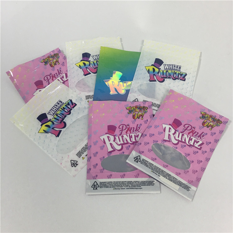 শিশু প্রতিরোধী পুনর্ব্যবহারযোগ্য প্লাস্টিক ব্যাগ চকচকে রন্টজ প্যাকেজিং কুকিজ বীজ গন্ধযুক্ত প্রুফ