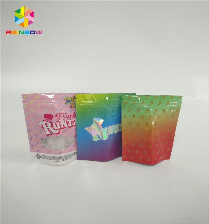 চাইল্ডপ্রুফ 3.5 জি স্ট্যান্ড আপ জিপার পাউচ ব্যাগগুলি কাস্টমাইজ করুন প্রিন্ট রুটজ প্যাক গন্ধযুক্ত প্রুফ