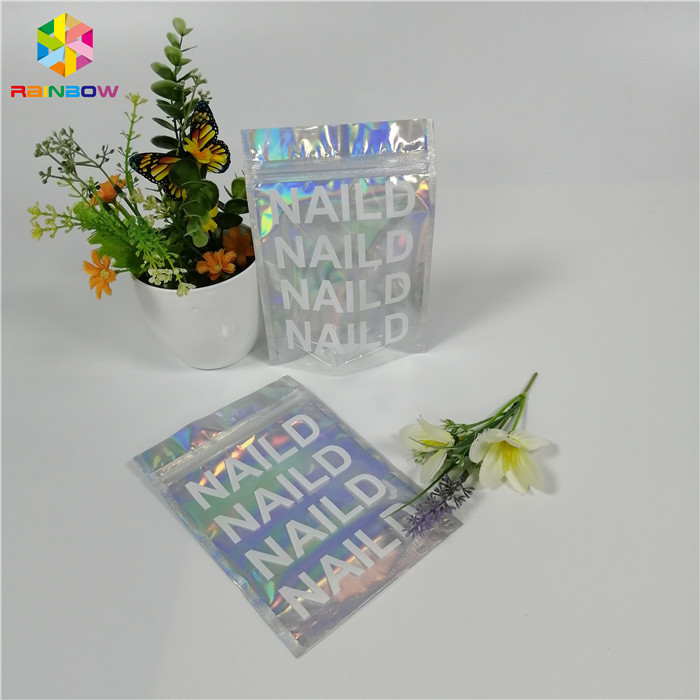 ডিজিটাল প্রিন্টিং জিপার প্লাস্টিক কসমেটিক / আই শেডোর জন্য অ্যালুমিনিয়াম ফয়েল ব্যাগ স্ট্যান্ড আপ করুন