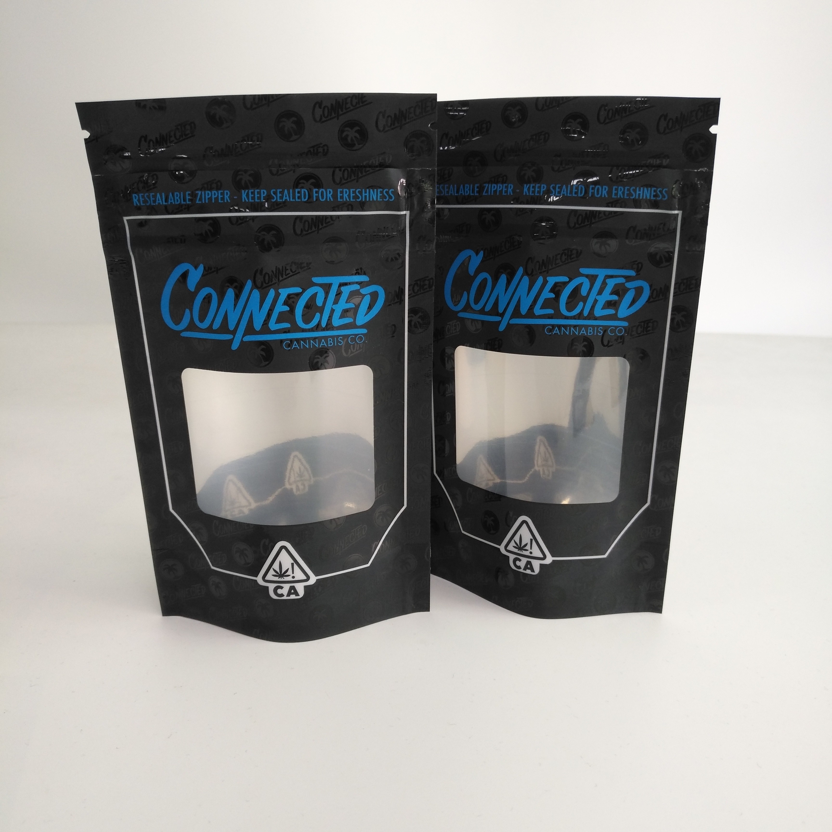 গন্ধযুক্ত প্রুফ রিসেসেবল জিপার স্ট্যান্ড আপ জিপার পাউচ উইন্ডো অ্যালুমিনিয়ামের অভ্যন্তরে