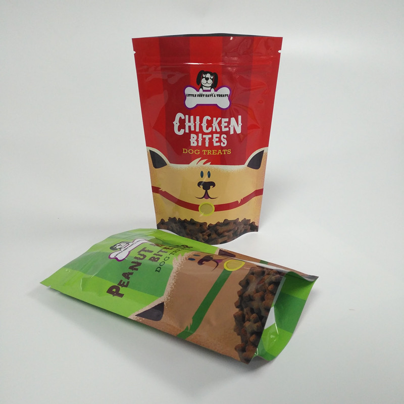 জিপলক ফয়েল পাউচ প্যাকেজিং পোষা খাবার ব্যাগ 120 মাইক্রন ঘন স্পষ্ট উইন্ডো সহ