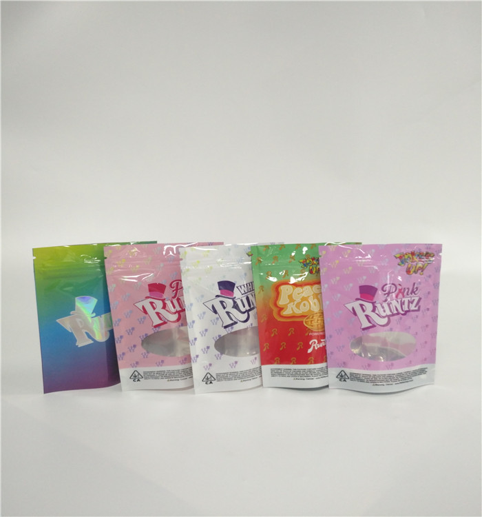 মেডিসিন স্টোরেজ ভেষজ ধূপ প্যাকেজিং 1 গ্রাম 1/8 1/4 1/2 1 উইন্ডো সহ আউন্স ওয়েডস