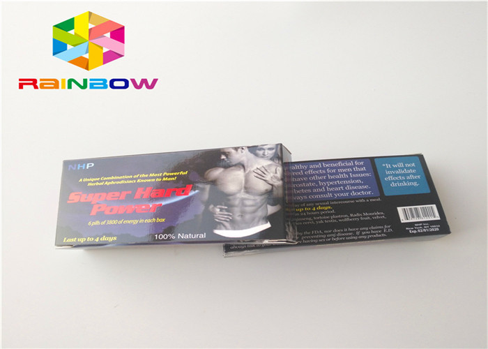 আঠালো স্টিকার লেবেল সহ পুরুষ বর্ধন পানীয় বোতল মোড়ানো কাগজ বাক্স