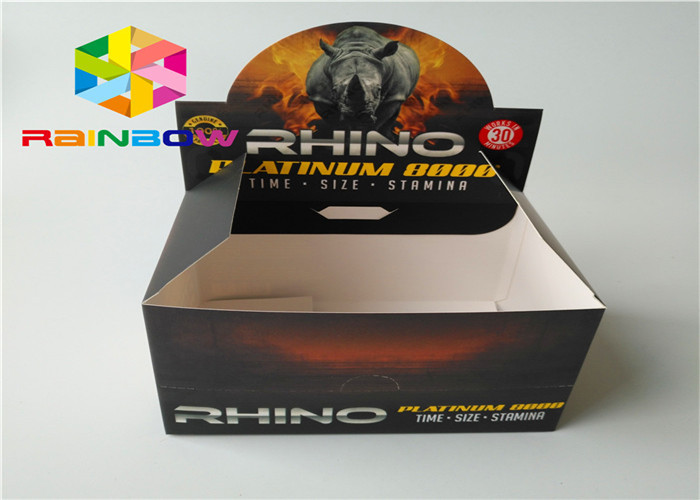 বাষ্পীয় ভ্যাপ ই-তরল ই-জুসের জন্য পুনর্ব্যবহারযোগ্য কাগজ rugেউতোলা খুচরা কাউন্টার ডিসপ্লে বাক্স