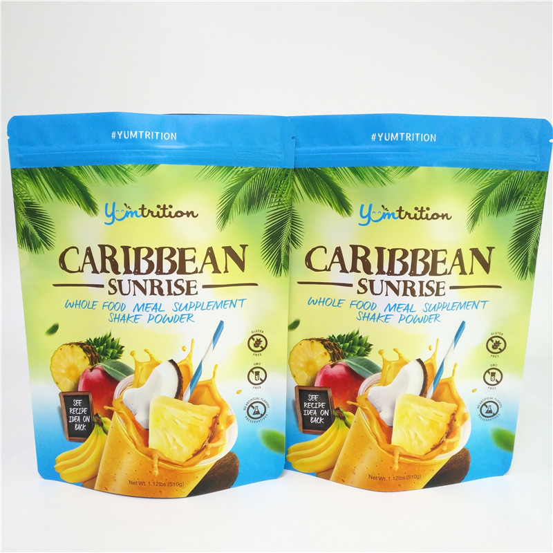 রিসার্ভেবল ফুড প্যাকেজিং অ্যালুমিনিয়াম ফয়েল ব্যাগ প্লাস্টিকের ডাইপ্যাক সাপ্লিমেন্ট পাউডার জিপার সহ