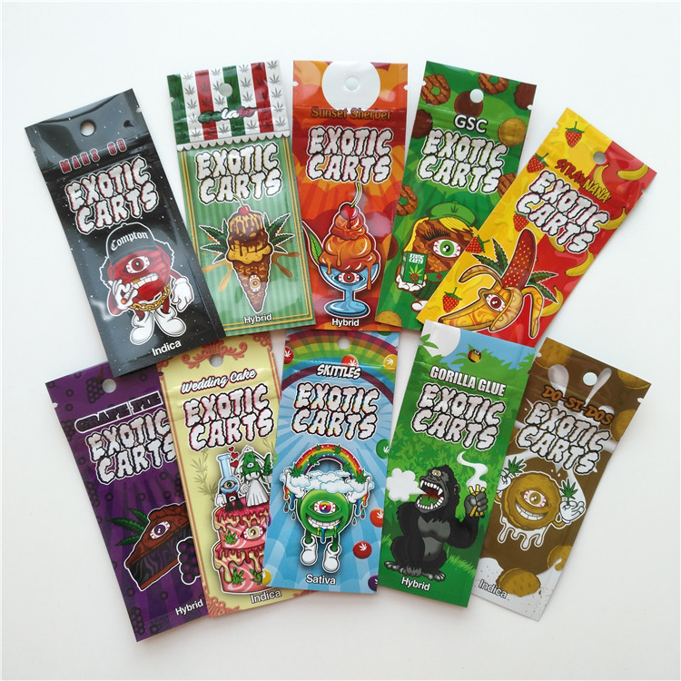 ভ্যাপ কার্টরিজ অ্যালুমিনিয়াম ফয়েল প্যাকেজিং ব্যাগ বিদেশী কার্ট থলি কাস্টম লোগো