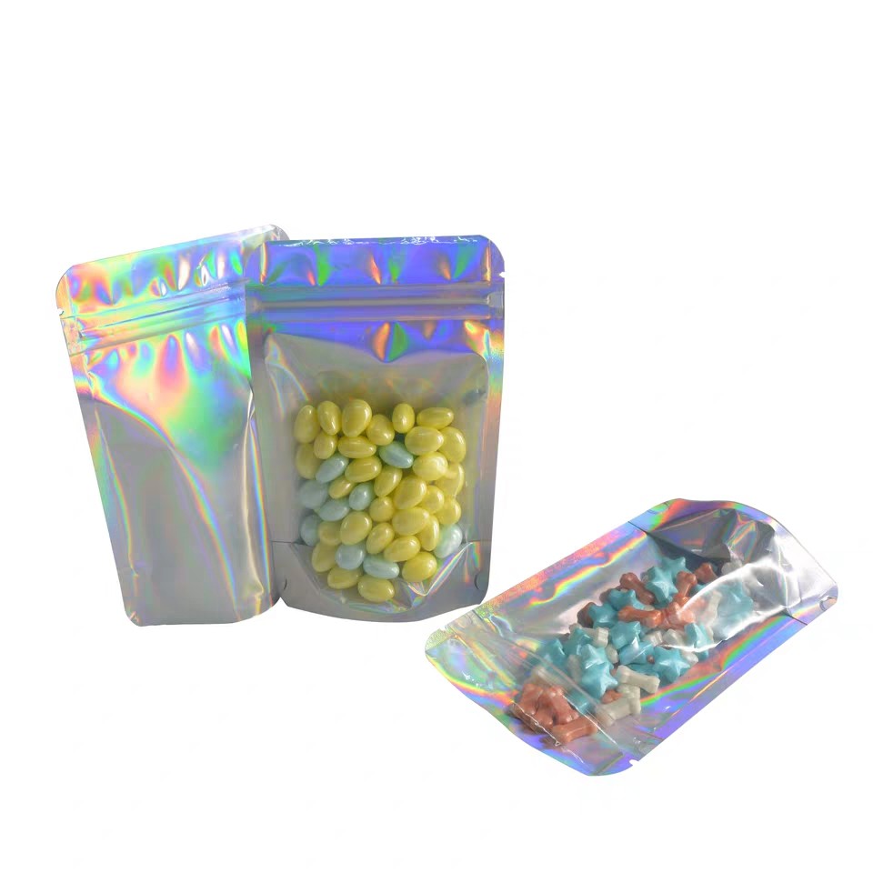 জিপলক সহ থ্রি সাইড সিল স্নাক ফুড প্যাকেজিং ব্যাগ ল্যামিনেশন প্লাস্টিকের উপাদান