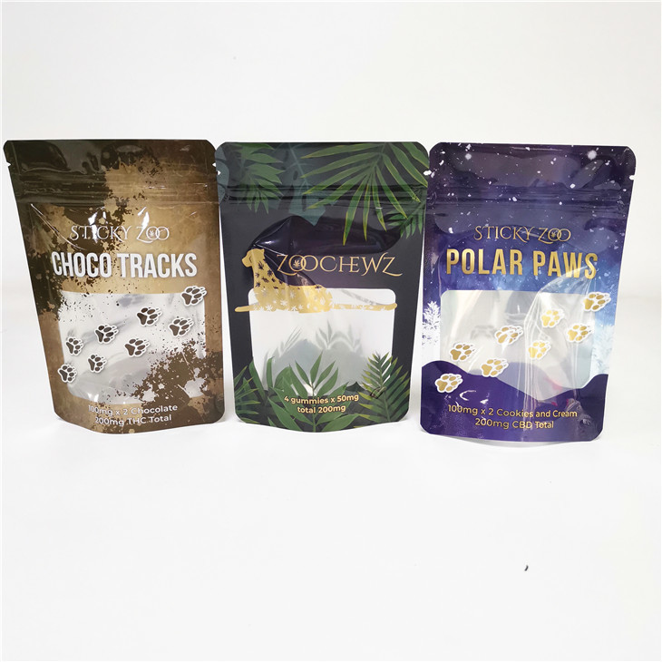 অ্যালুমিনিয়াম ফয়েল আগাছা কুকি সিবিডি 3x4 স্ট্যান্ড আপ জিপার ব্যাগ