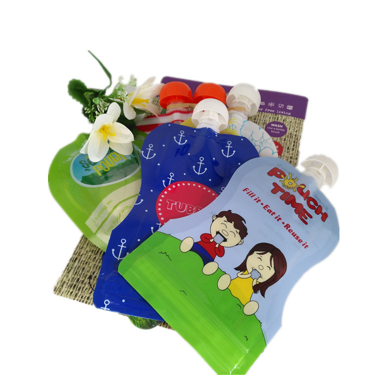 গ্র্যাভুরে প্রিন্টিং পুনঃব্যবহারযোগ্য খাদ্য প্যাকেজিং তরল স্কুিজ পাউচ