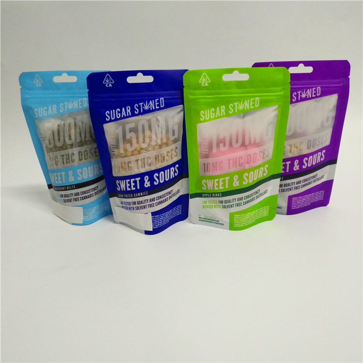 হিট সীল প্লাস্টিকের খাদ্য গ্রেড শিশু গন্ধযুক্ত প্রুফ স্ট্যান্ড আপ থলি পোচ জিপ লক ভোজ্য আঠা প্যাকেজিং