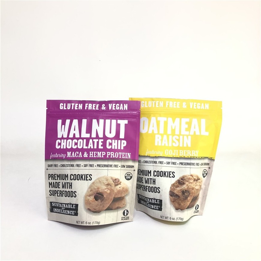 কাস্টমাইজড স্ট্যান্ড আপ ফুড গ্রেড কুকি বাদাম কাজু প্যাকেজিং ব্যাগ ফুড মেলার ব্যাগ