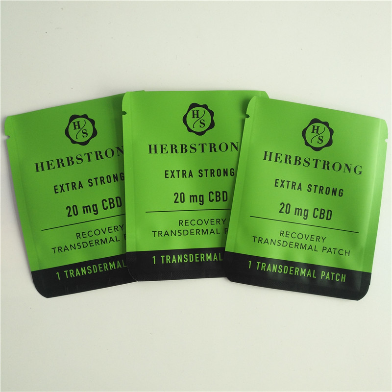 20mg মেডিকেল গাঁজা প্যাকেজিং ব্যাগ মায়লার ফয়েল পাউচ ডিসপোজেবল ছোট সিবিডি প্যাচগুলি