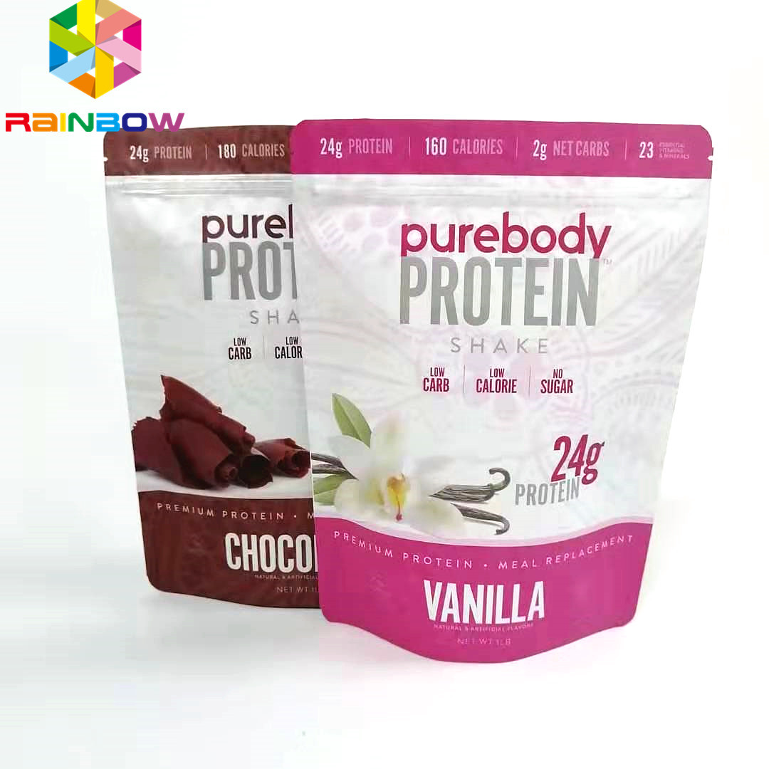 খাবার / গুঁড়া কাস্টম প্রিন্ট করা ম্যাট ফিনিশিং প্যাকেজিং পাউচ ব্যাগের জন্য পুনরায় বিক্রয়যোগ্য স্ট্যান্ড আপ জিপলক ব্যাগ