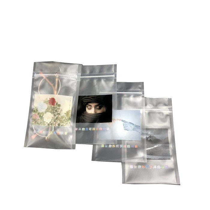 দুটি সাইড সিল ফোল্ড ওভার বটম পাউচ হোলস কাস্টম ডেকোরেশন প্যাকেজিং ব্যাগ পুনর্ব্যবহারযোগ্য পরিষ্কার প্লাস্টিক ব্যাগ