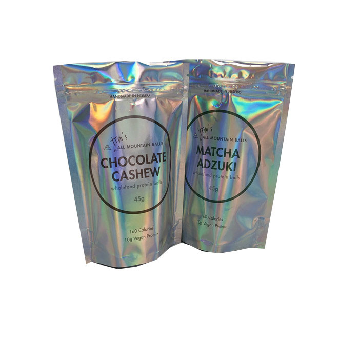 সিওয়াইএমকে জিপার হোলোগ্রাফিক প্রোটিন বলগুলির জন্য স্ট্যান্ড আপ পাউচগুলি