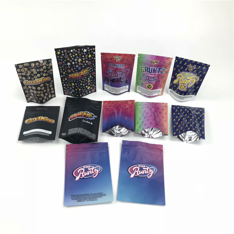 প্রিওরল কুকিজের জন্য কাস্টমাইজড ইউভি শিশু প্রুফ 3.5 জি 7 জি মিনি স্যাচেটস শিশু প্রতিরোধক স্ট্যান্ড আপ ডাইপ্যাক