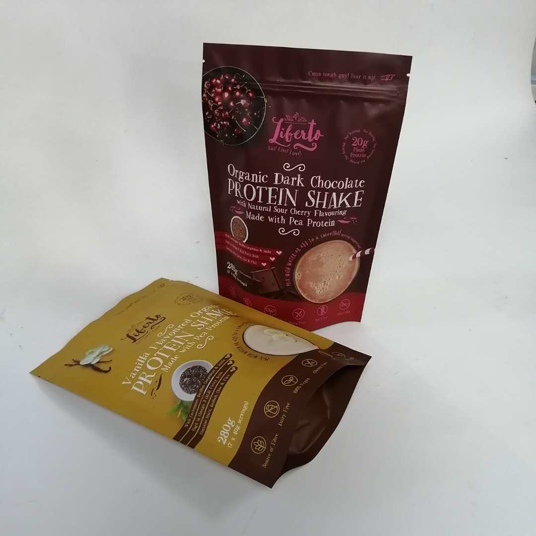 120 মাইক্রন স্ট্যাট আপ ম্যাট প্রোটিন পাউডার ম্যালার জিপ পাউচগুলি