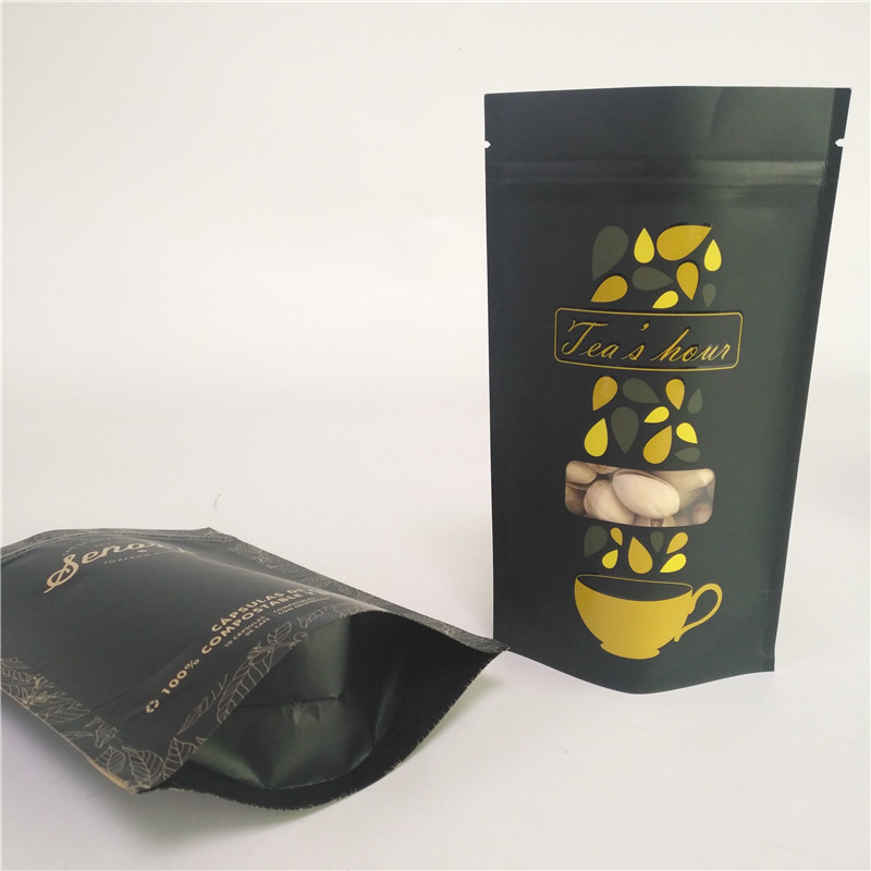 রিসেসেবল জিপার 250 জি 500 জি 80 জিএস পিএমএস কালার ক্রাফ্ট পেপার ব্যাগ