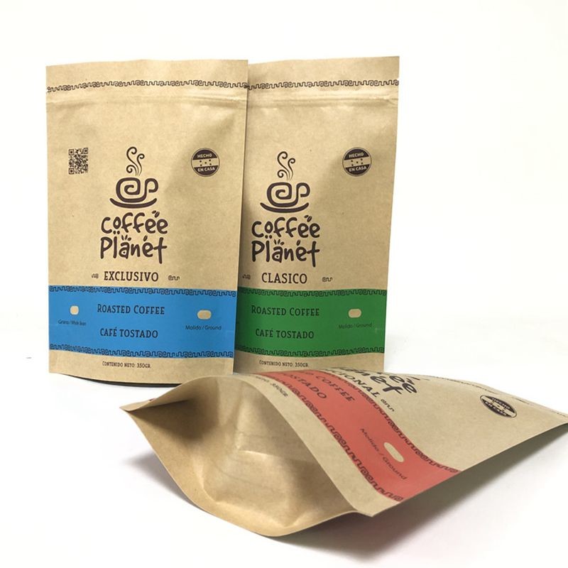 প্যান্টোন কালার ক্রাফ্ট পেপার এমওপিপি ভিএমপেট 180 মাইক্রন স্ট্যান্ড আপ পাউচ