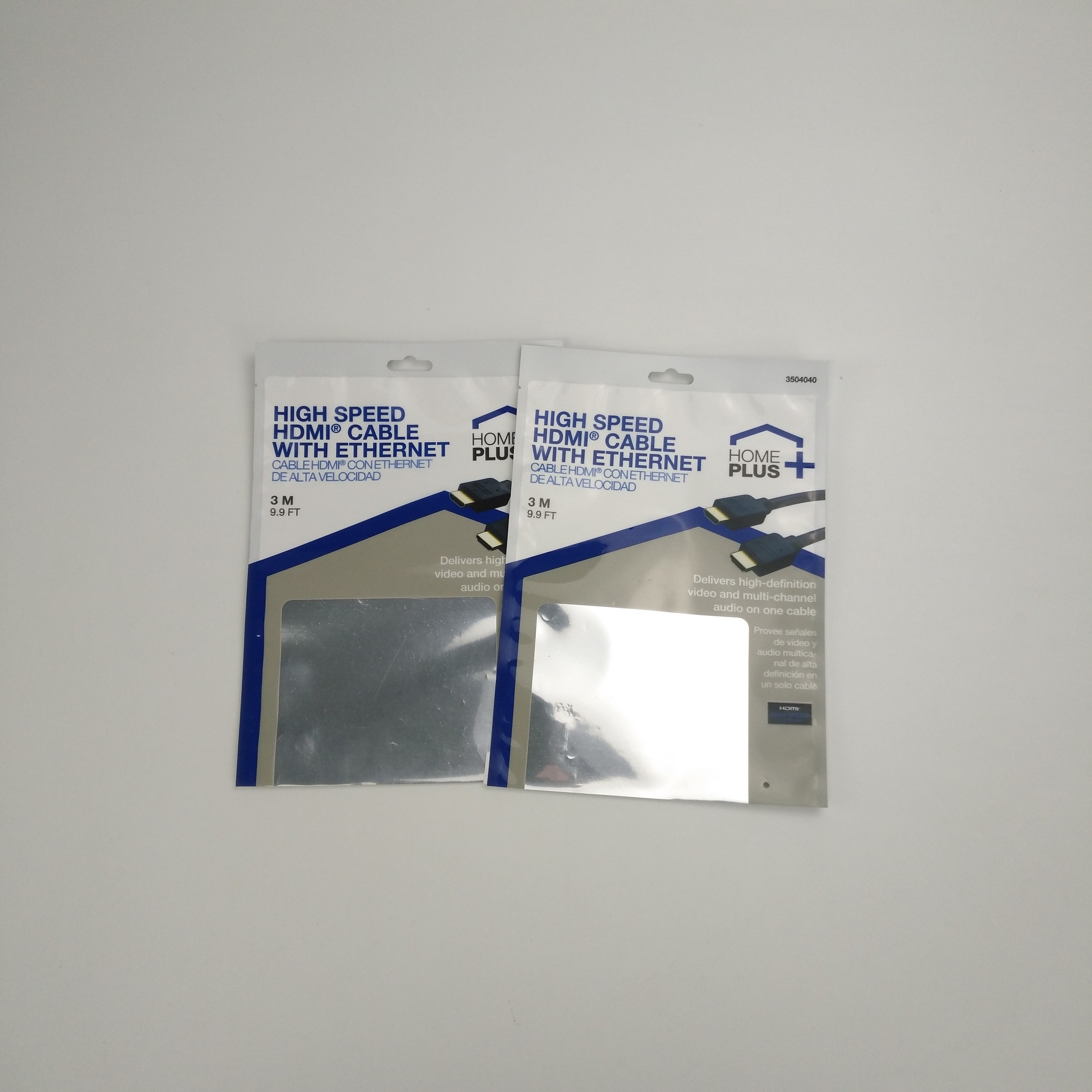 কাস্টমাইজড থ্রি সাইড সিলযুক্ত ইউএসবি কেবল প্যাকেজিং ব্যাগ প্লাস্টিকের পাউস প্যাকেজিং ওয়্যারলেস ইয়ারফোন জিপার সহ