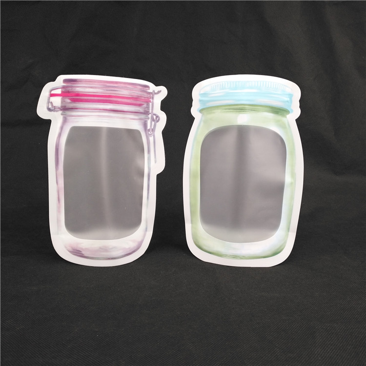 বিশেষ আকারের মুদ্রণ লোগো খাদ্য গ্রেড জুস মিল্ক জেলি লিকুইড স্ট্যান্ড আপ বোতল আকার শেচিট