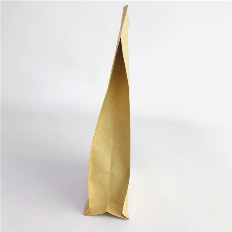 কাস্টম স্বীকৃত স্ট্যান্ড আপ ইকো-বন্ধুত্বপূর্ণ ব্যাগ ক্রাফ্ট পেপার পিএলএ ব্যাগ জিপার সহ