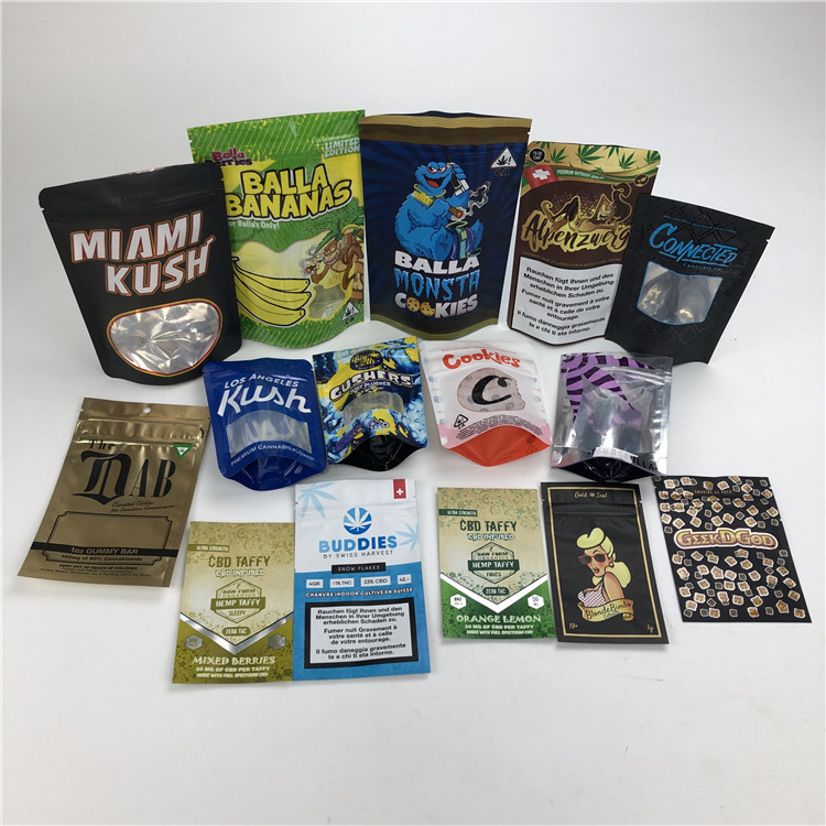 সিবিডি 3.5 জি সফট টাচ কুকি ব্যাগ গন্ধযুক্ত প্রুফ মাইলার চাইল্ডপ্রুফ ফয়েল পাউচ প্যাকেজিং