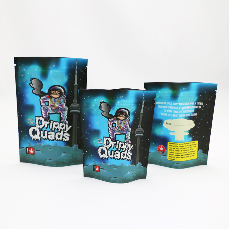 ফয়েল জিপার গন্ধযুক্ত প্রুফ সিএমওয়াইকে মাইলার আগাছা প্যাকেজিং ব্যাগ