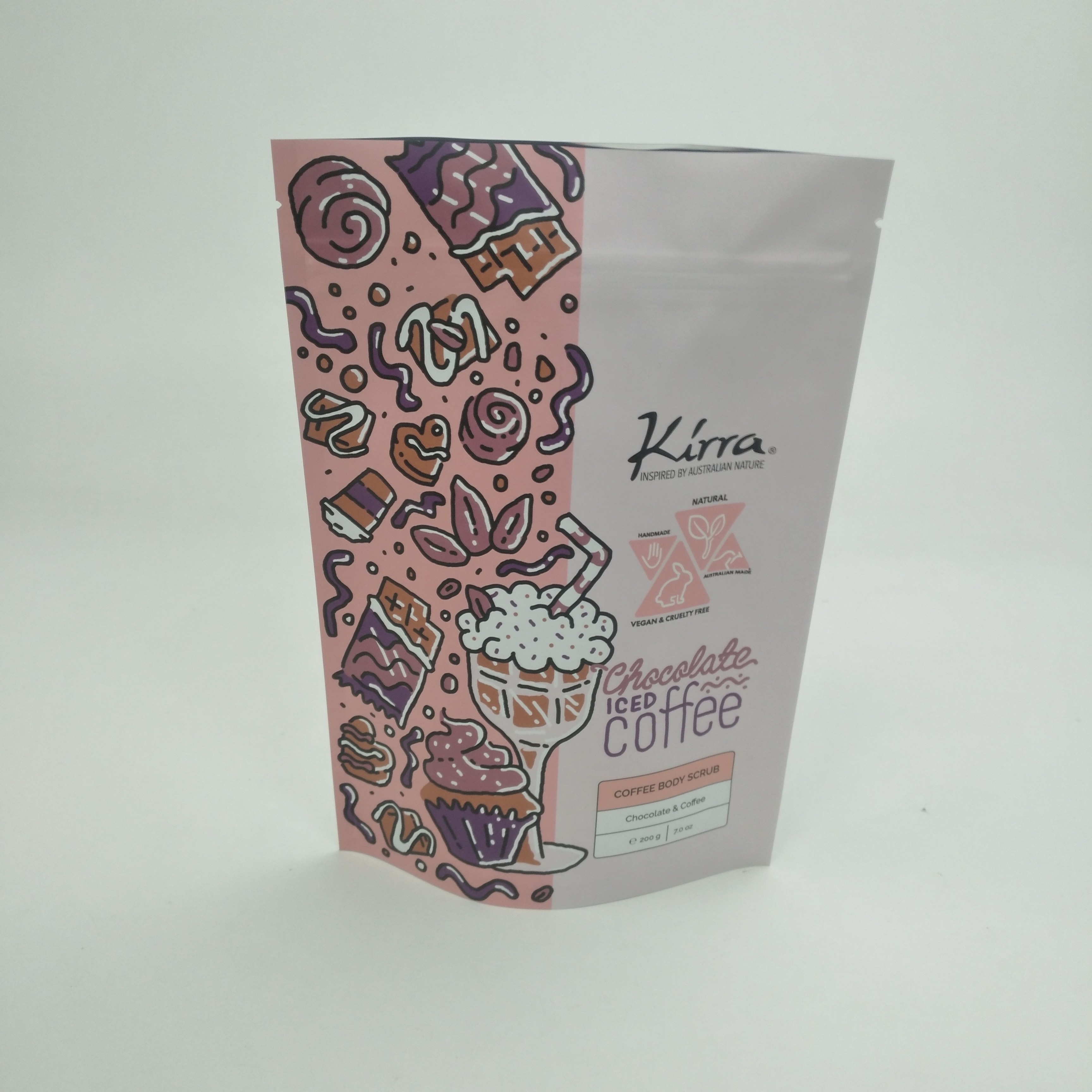 বোলসা ম্যাট ফিল্ম এমওপিপি ভিএমপিইটি রিসেইসলেবল স্ট্যান্ড আপ পাউচ বিনস ডাইপ্যাকের জন্য