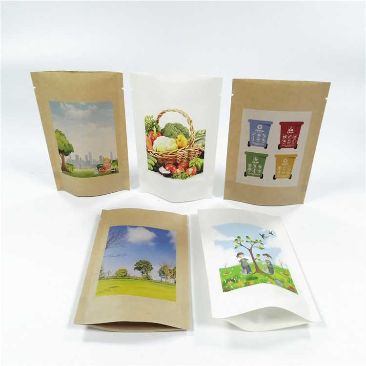 ক্রাফ্ট পেপার এমওপিপি ভিএমপিইটি স্ট্যান্ড আপ জিপলক ব্যাগ 18x26 সেমি