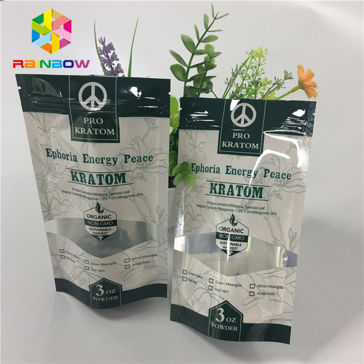 উইন্ডো সহ পুনঃসংশ্লিষ্ট গন্ধযুক্ত প্রুফ ম্যালার জিপলক স্ট্যান্ড আপ পাউচগুলি