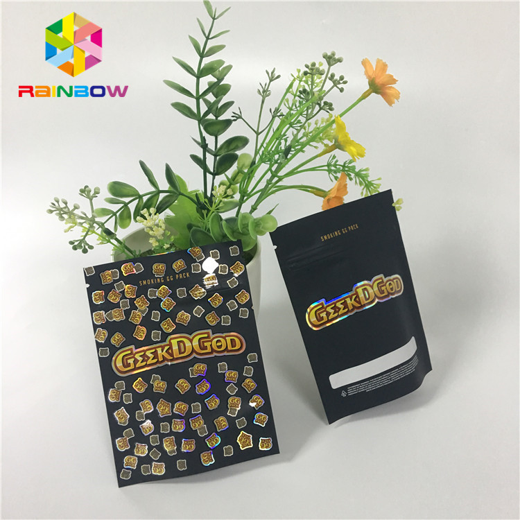 প্লাস্টিক মাইলার জিপলক কাস্টম স্ট্যান্ড আপ পাউচস 150 মিলি ব্ল্যাক ম্যাট