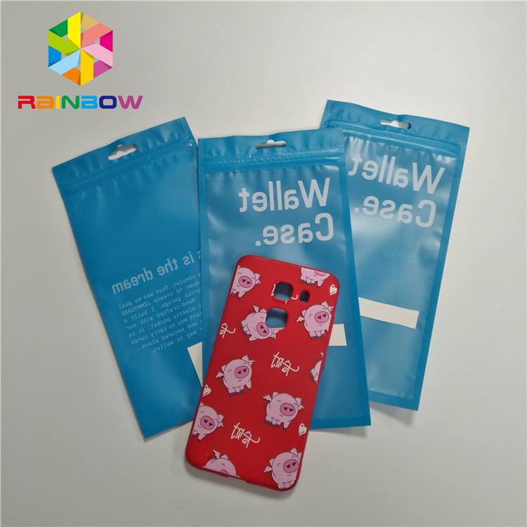 ফোন কেস কভার / তারের প্যাকিংয়ের জন্য জিপলক ক্লিয়ার ম্যাট 3 সাইড সিল ফ্ল্যাট পাউচ