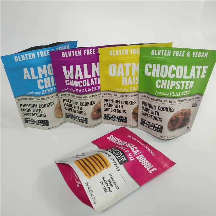 প্লাস্টিক স্ট্যান্ড আপ জিপলক প্যাকেজিং ব্যাগ মুদ্রিত 1 গ্যালন ফুড গ্রেড