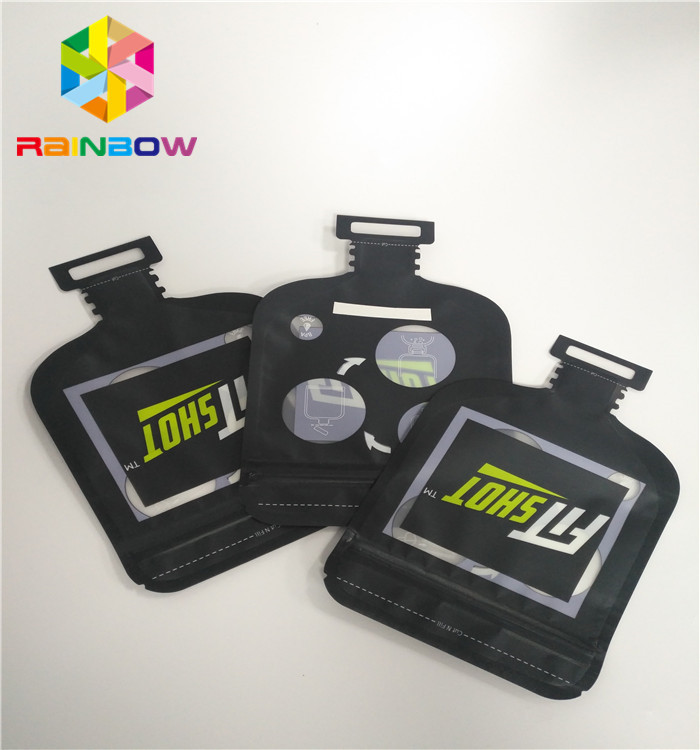 ক্যান্ডি প্যাকেজিং অনিয়মিত আকার কাস্টম প্লাস্টিকের ব্যাগ জিপার সহ