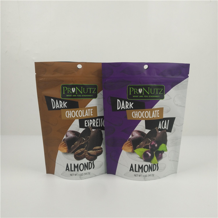 চকোলেট বারের জন্য ফুড গ্রেড জিপার প্লাস্টিকের কাস্টম মুদ্রিত স্ট্যান্ড আপ পাউচগুলি