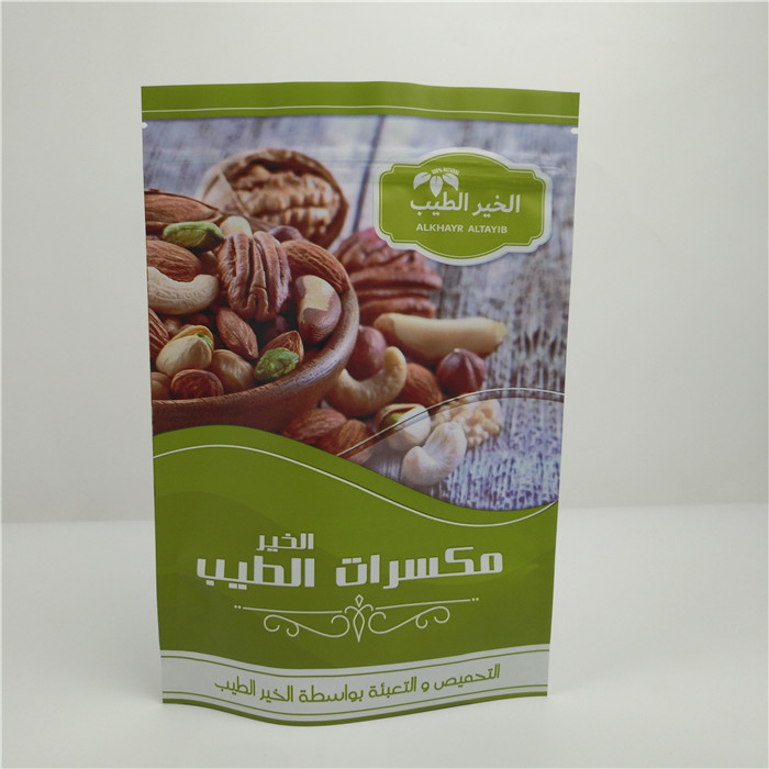 খাবার প্যাকেজিংয়ের ফুটো প্রমাণের জন্য জিপ লক হিট সিল প্লাস্টিকের পাউচগুলি দাঁড় করান