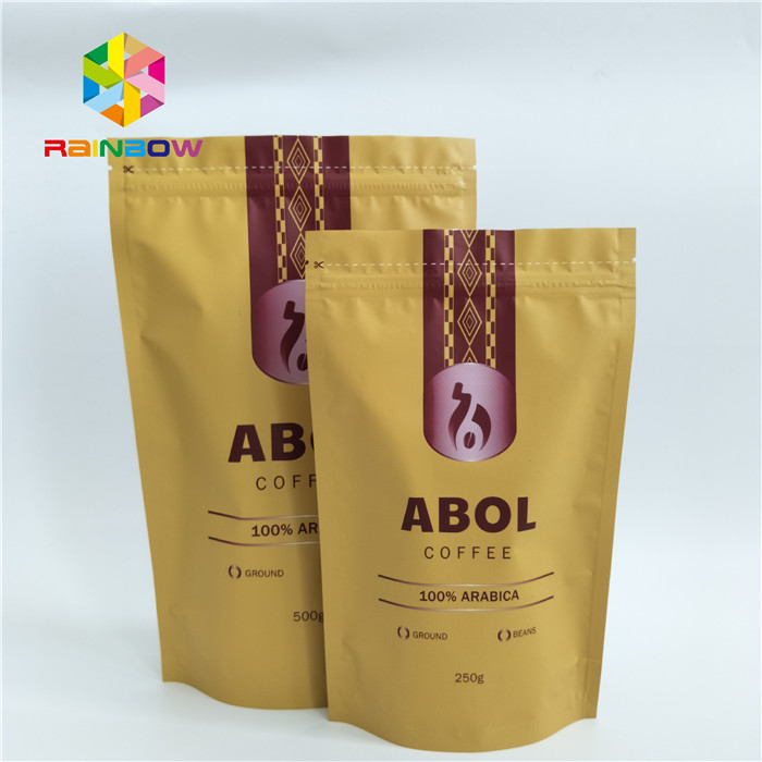 কাস্টম ফুড গ্রেড তাপ সিলিং অ্যালুমিনিয়াম ফয়েল পাউচ প্যাকেজিং জিপলক স্ট্যান্ডিং