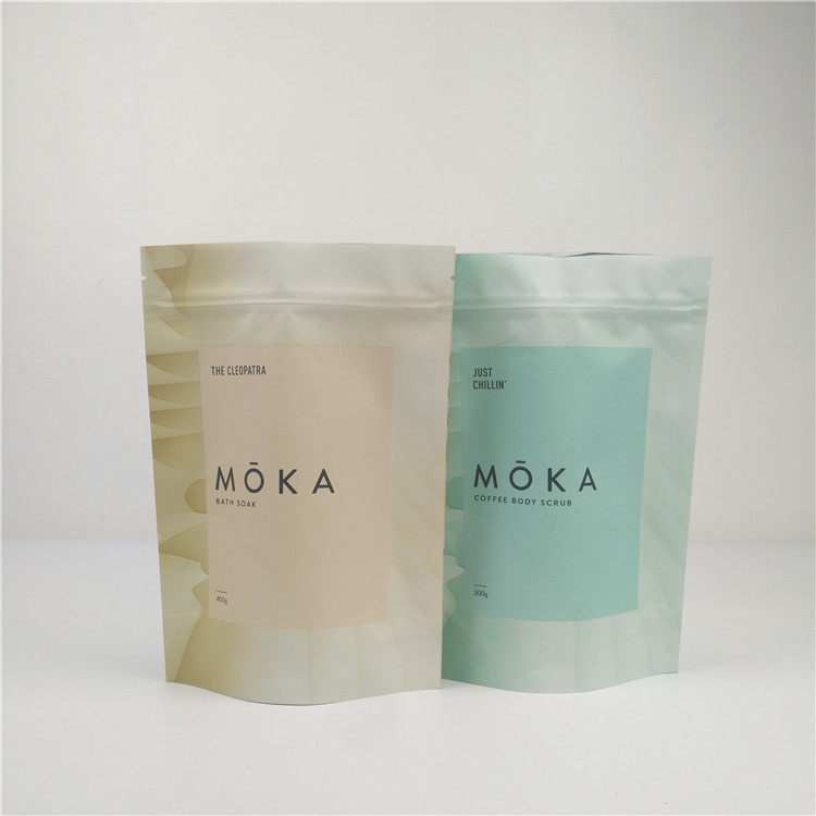 কাস্টম জিপার স্তরিত প্লাস্টিক স্নানের সল্টগুলির জন্য স্ট্যান্ড আপ পাউচগুলি