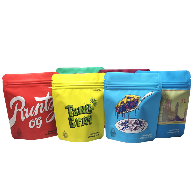 3.5 জি 7 জি 14 জি 1 ওজে 1 এলবি প্রিমিয়াম ফুলের পাউচ কাস্টম মুদ্রিত ফয়েল স্তরিত ম্যালার প্যাকেজিং গন্ধ প্রুফ জিপলক ব্যাগ