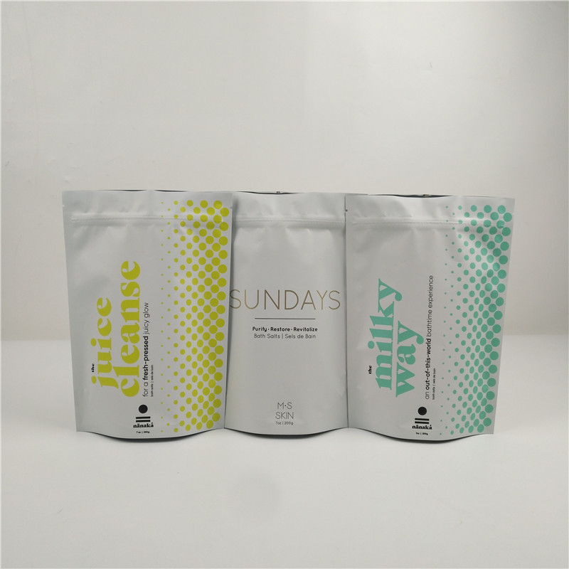 ম্যাট ল্যামিনেশন 400 গ্রাম অ্যালুমিনিয়াম ফয়েল ব্যাগ প্লাস্টিকের স্নান সল্ট ভিএমপেট