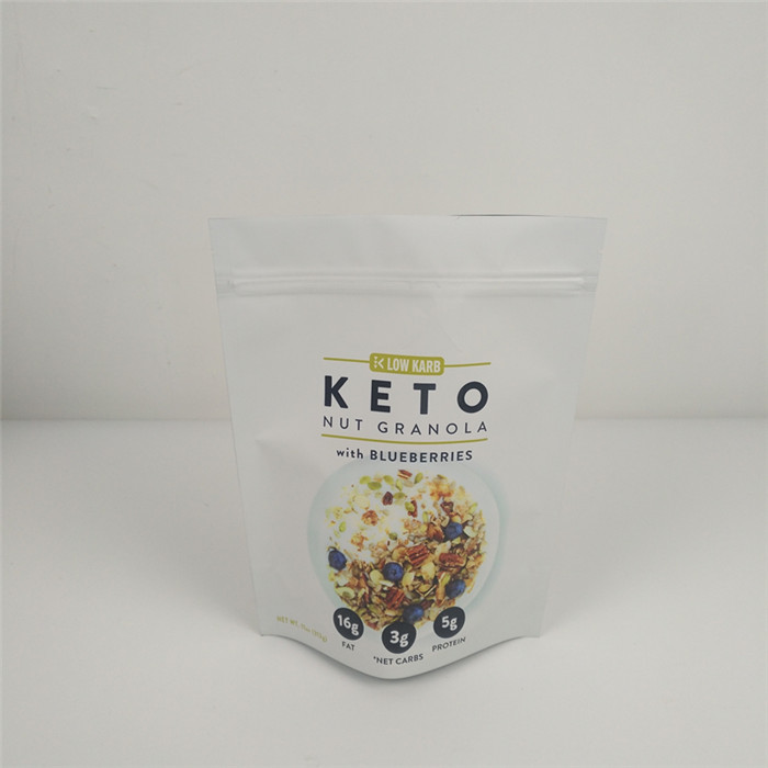 ভিএমপিইটি 120 মিমি জিপলক স্ট্যান্ড আপ পাউচ এমওপিপি ফুড প্যাকেজিং গ্র্যাভর মুদ্রিত