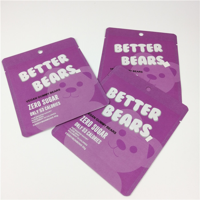 কুকি আঠালো CBD Edibles Bear Zipper Foil Pouch MOPP 200 Microns